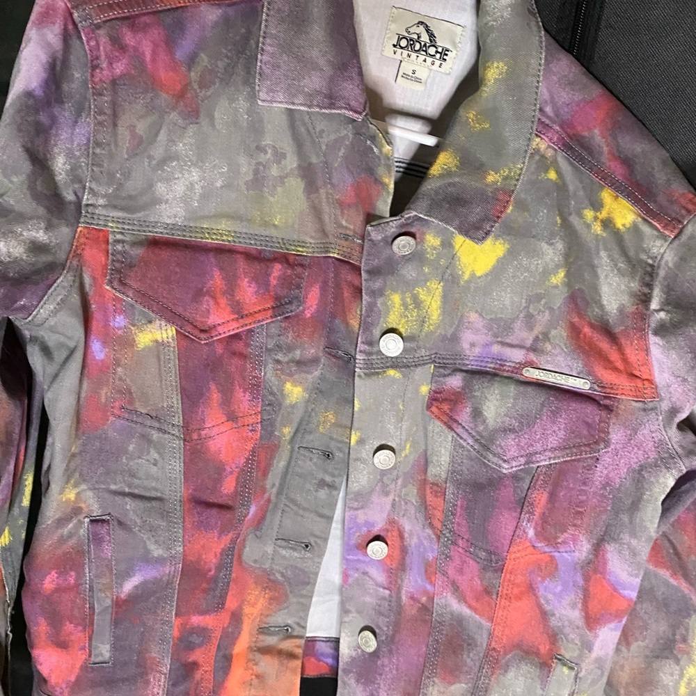 Colorful Splatter Denim Jacket - Picture 12 of 17